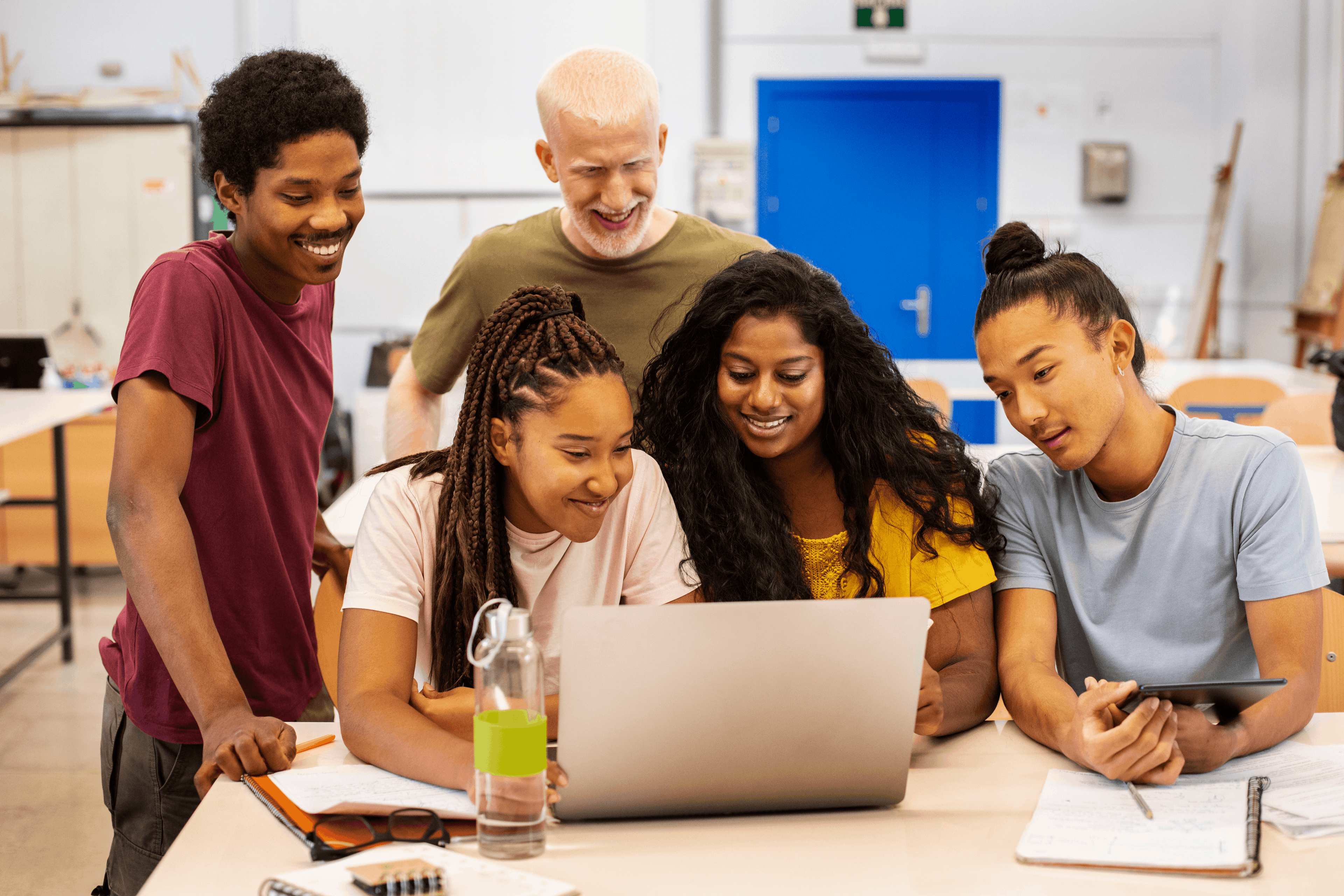 Students studying