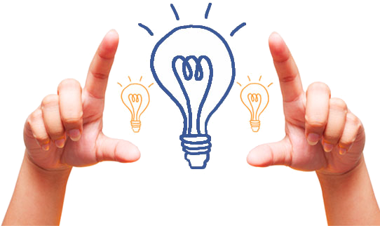 A bulb in between two hands.